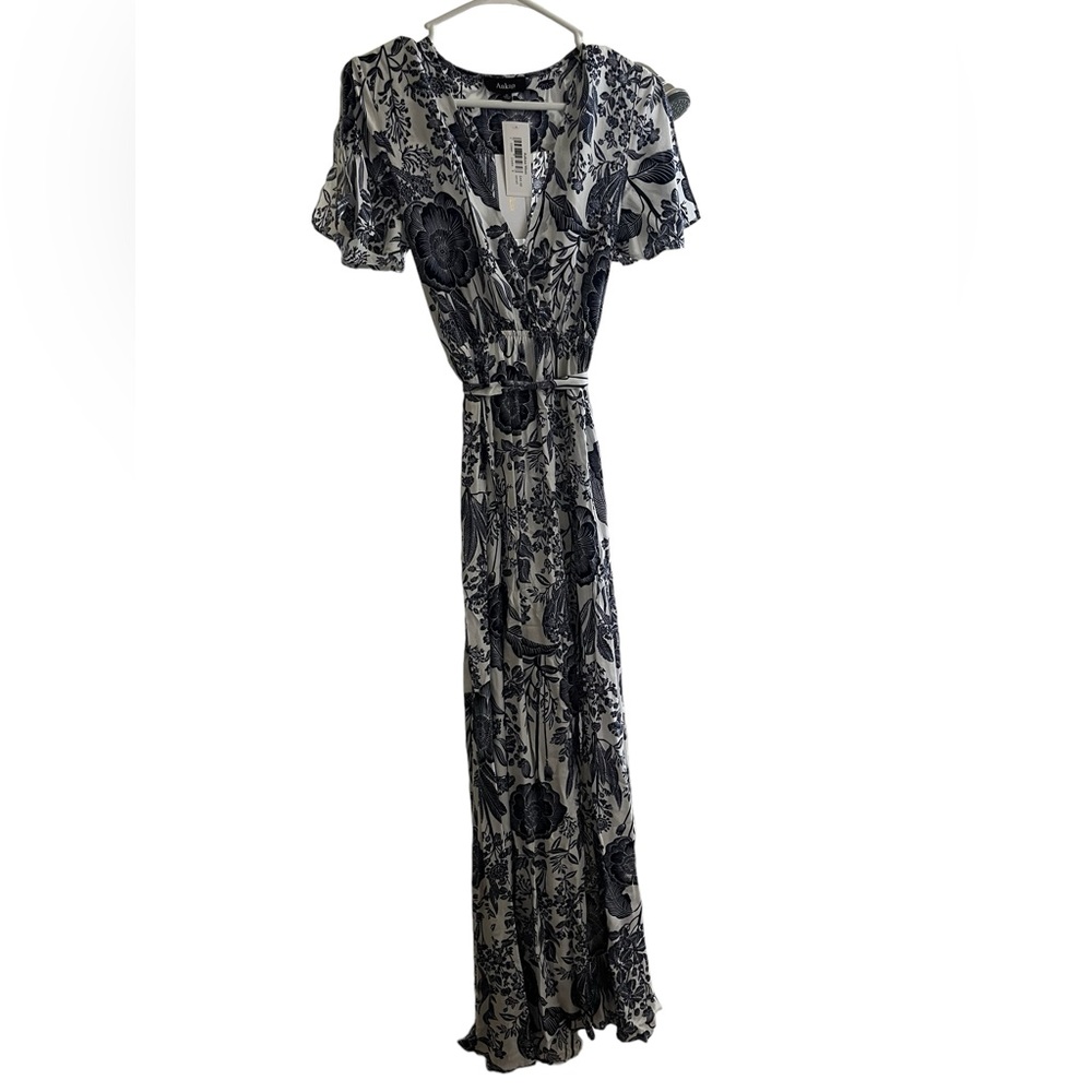 AAKAA short-sleeve floral print maxi dress